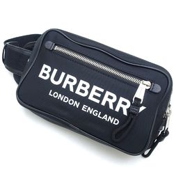 BURBERRY ECONYL Bum Bag Body Print Nylon x Leather Black White 351548