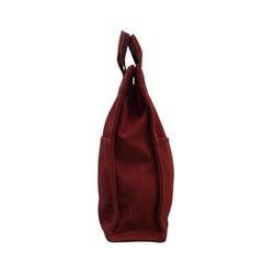 HERMES Hermes Tote Bag Men's Women's Cotton Handbag Fool Toe Red MM