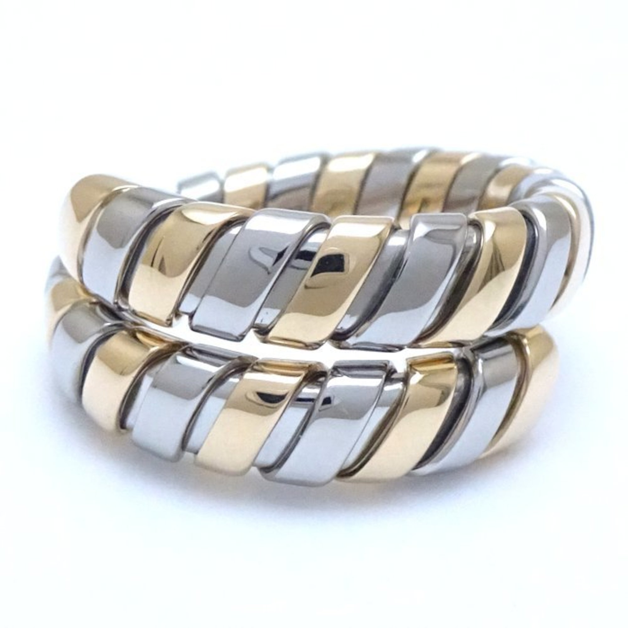 BVLGARI Tubogas Ring, 18K Yellow Gold x Stainless Steel, 292328