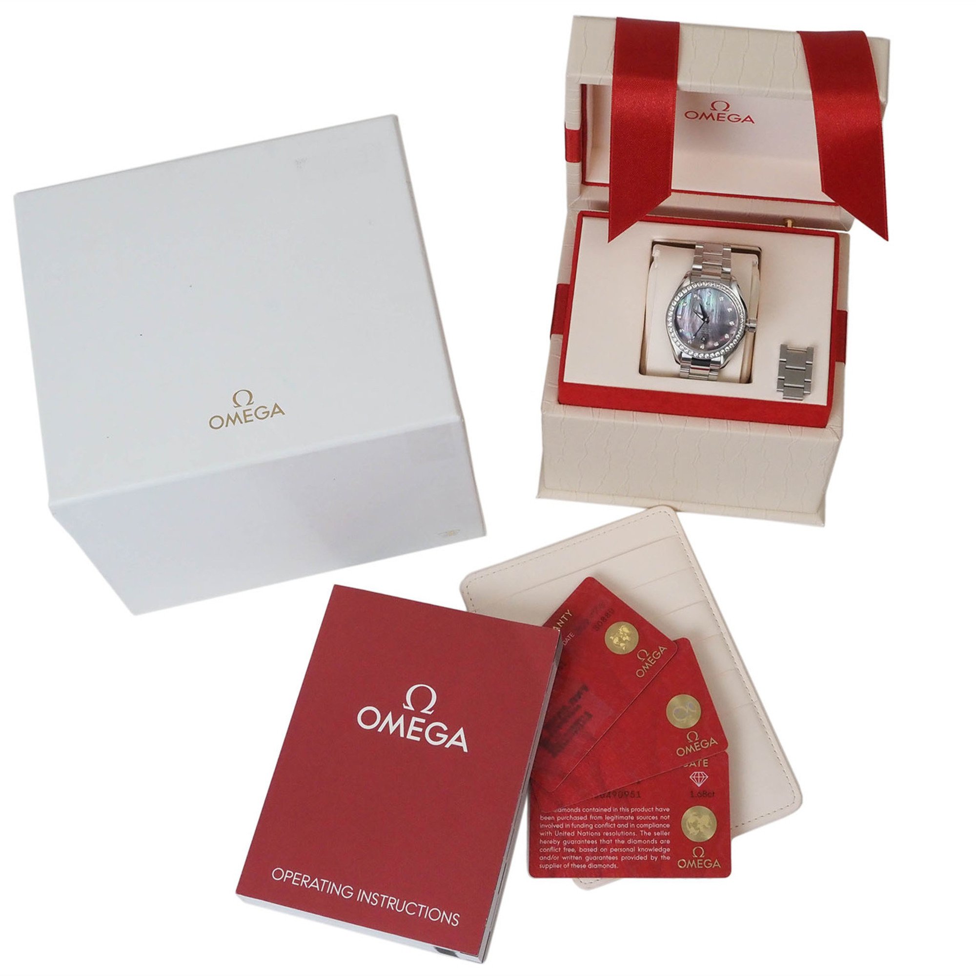 OMEGA Seamaster Aqua Terra 150M Diamond Watch 231.15.34.20.57.001 Ladies Grey Pearl 34mm