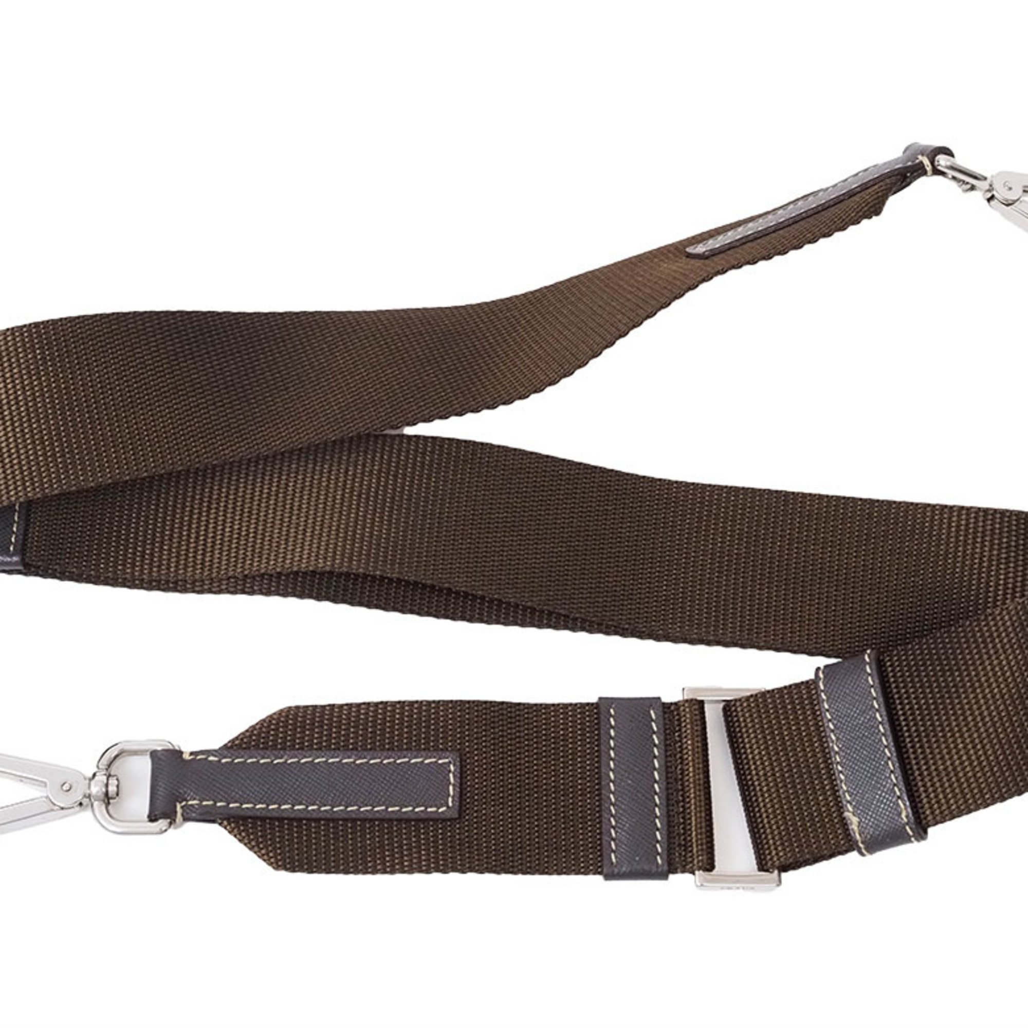 Prada Nylon Shoulder Flap Belt Bag Khaki BT0436 Women's PRADA