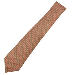 HERMES Hermes tie H 100% silk orange