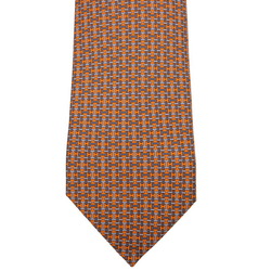 HERMES Hermes tie H 100% silk orange