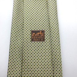 HERMES Hermes necktie 100% silk green