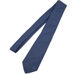 HERMES Hermes tie H 100% silk navy