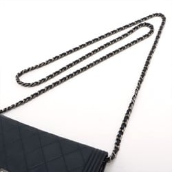 CHANEL Boy Chanel Chain Wallet Long Shoulder Bag Navy Leather