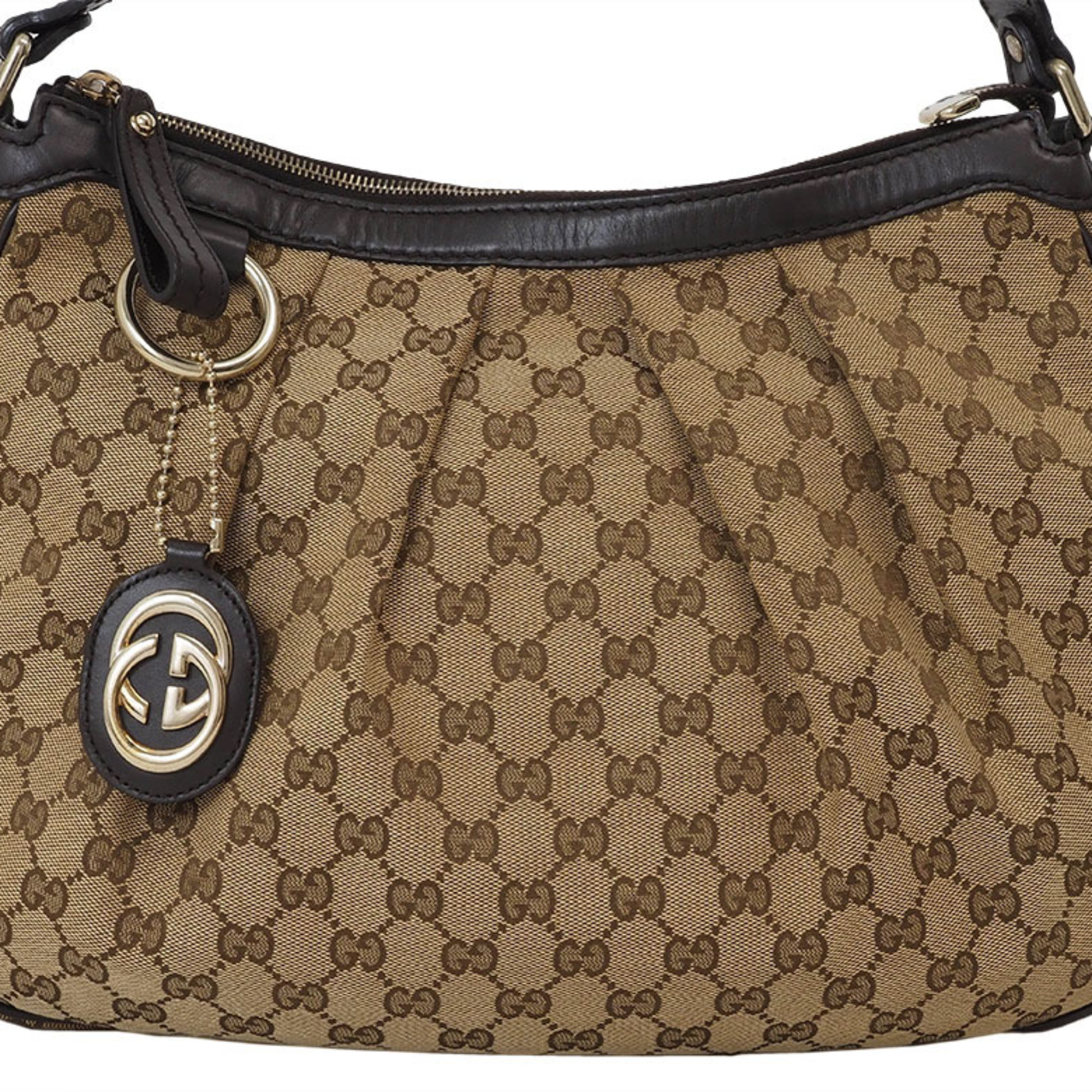 Gucci GG Canvas Sukey Bag Beige Brown 232955 Women's GUCCI