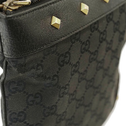 Gucci GG Canvas Studded Shoulder Bag Black 120893 Women's Leather Crossbody GUCCI