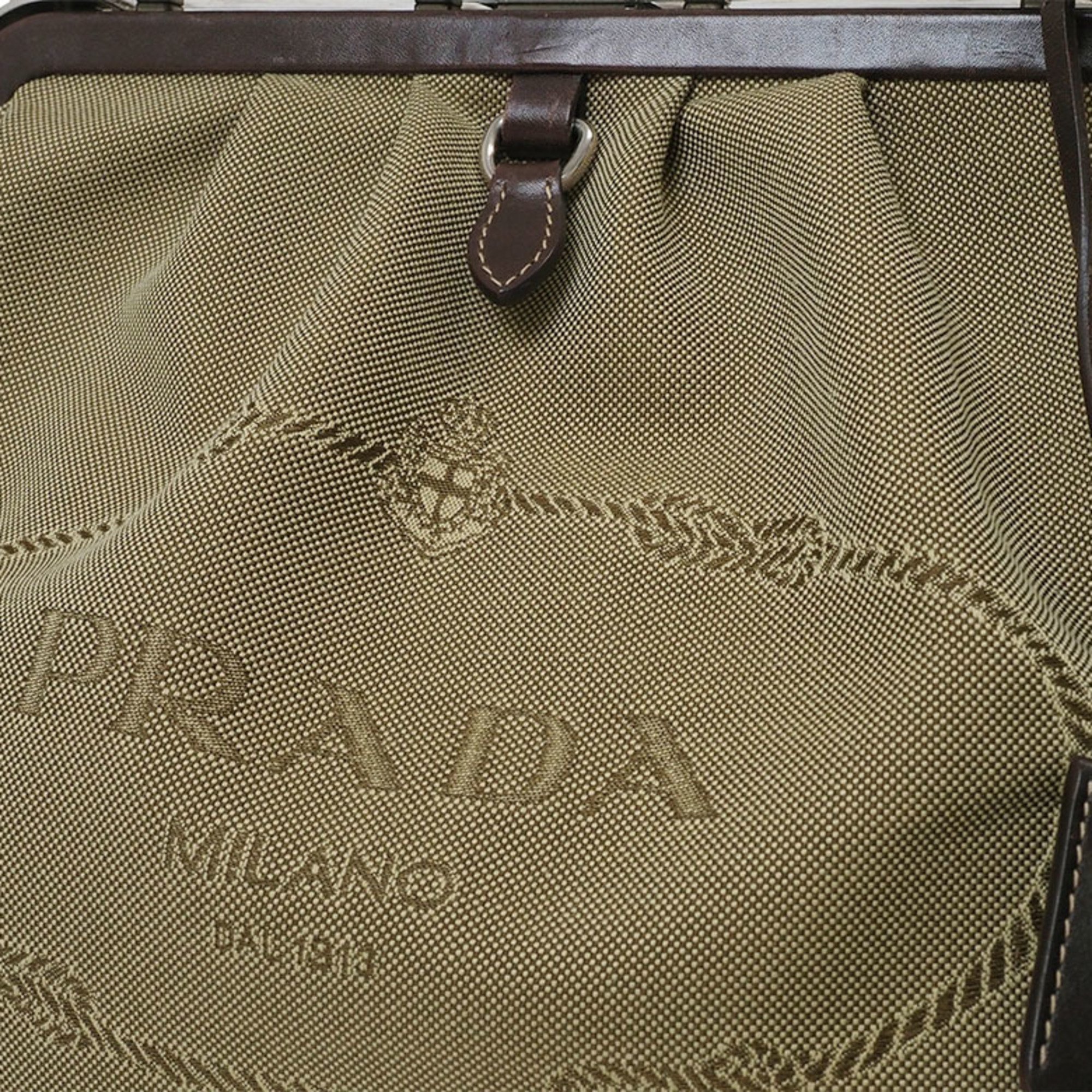 Prada Jacquard Handbag Khaki BR3481 Women's Canvas PRADA