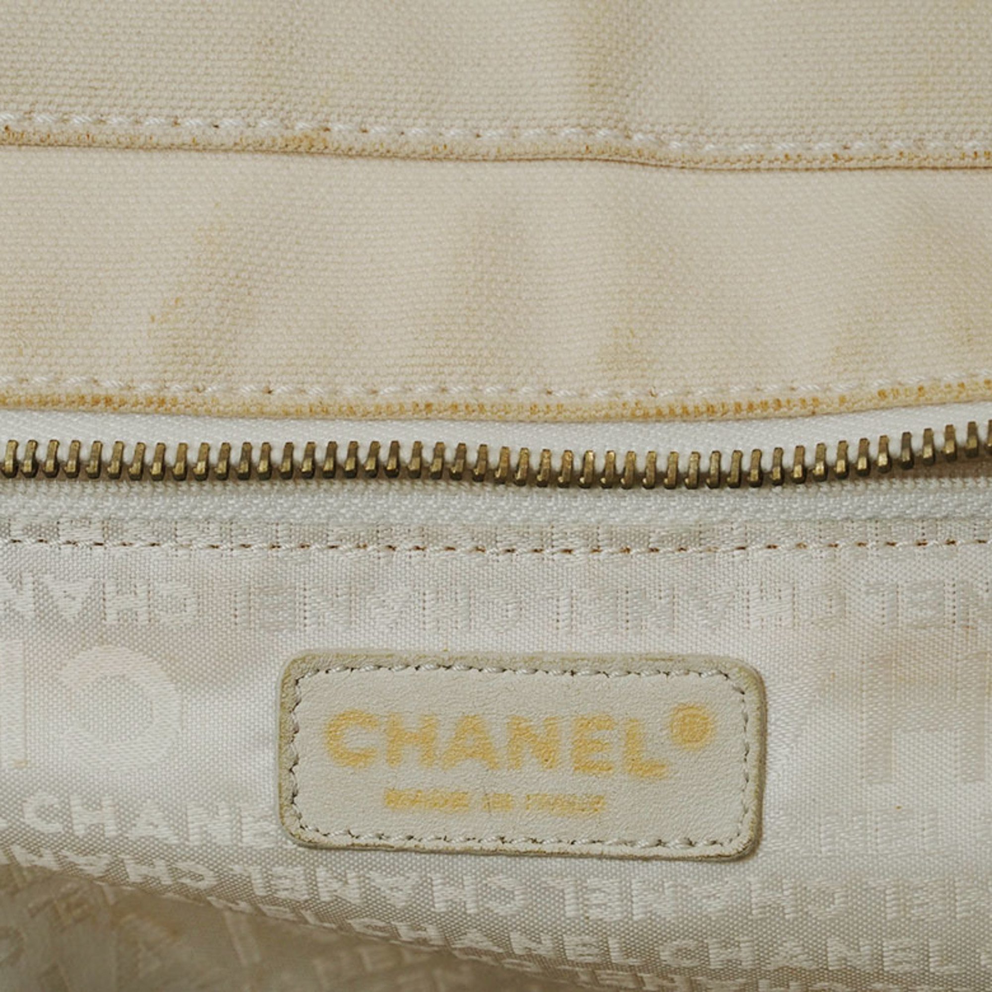 Chanel CC Marshmallow Bag Cream A24224 Women's Canvas Handbag No. 8 (around 2003) CHANEL