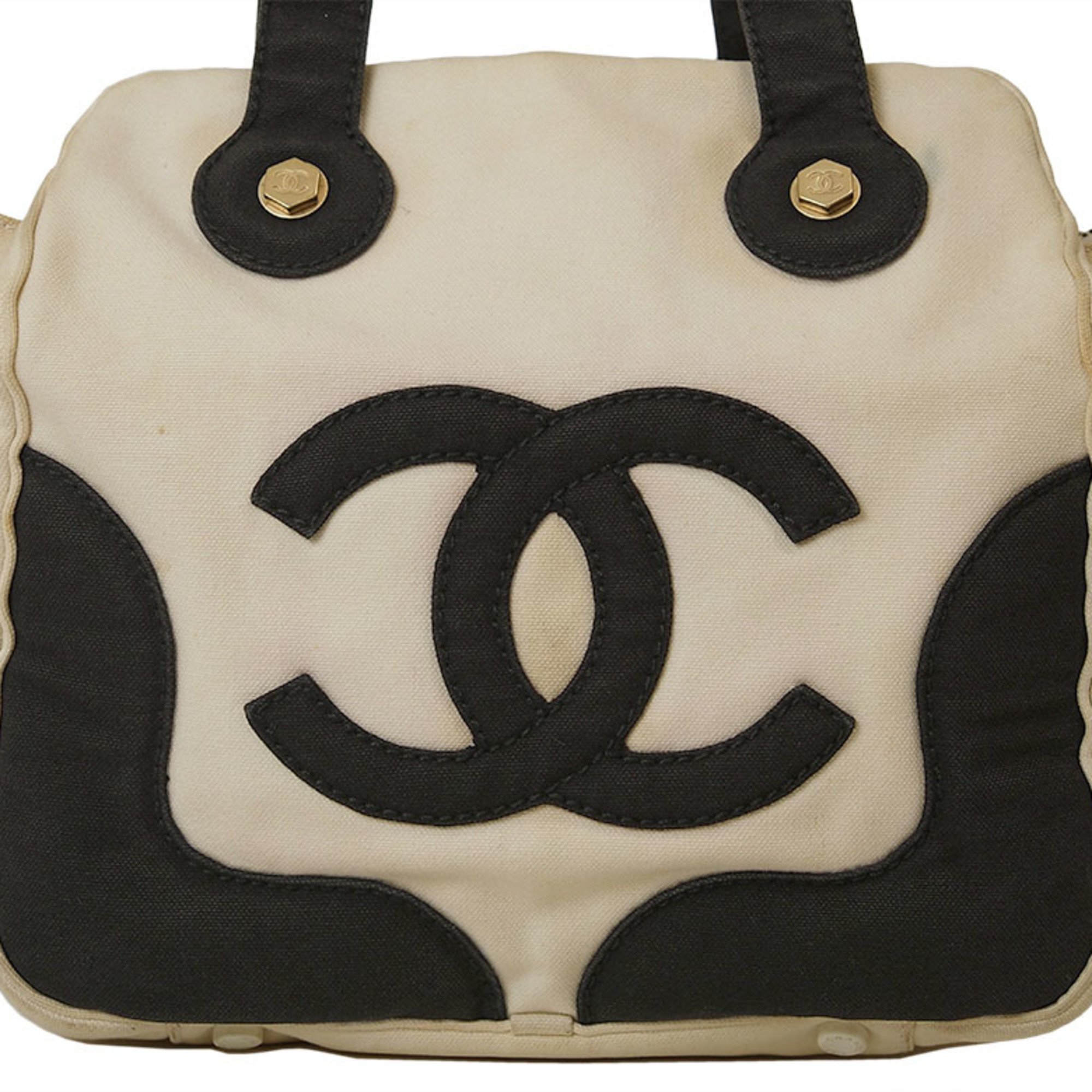 Chanel CC Marshmallow Bag Cream A24224 Women's Canvas Handbag No. 8 (around 2003) CHANEL