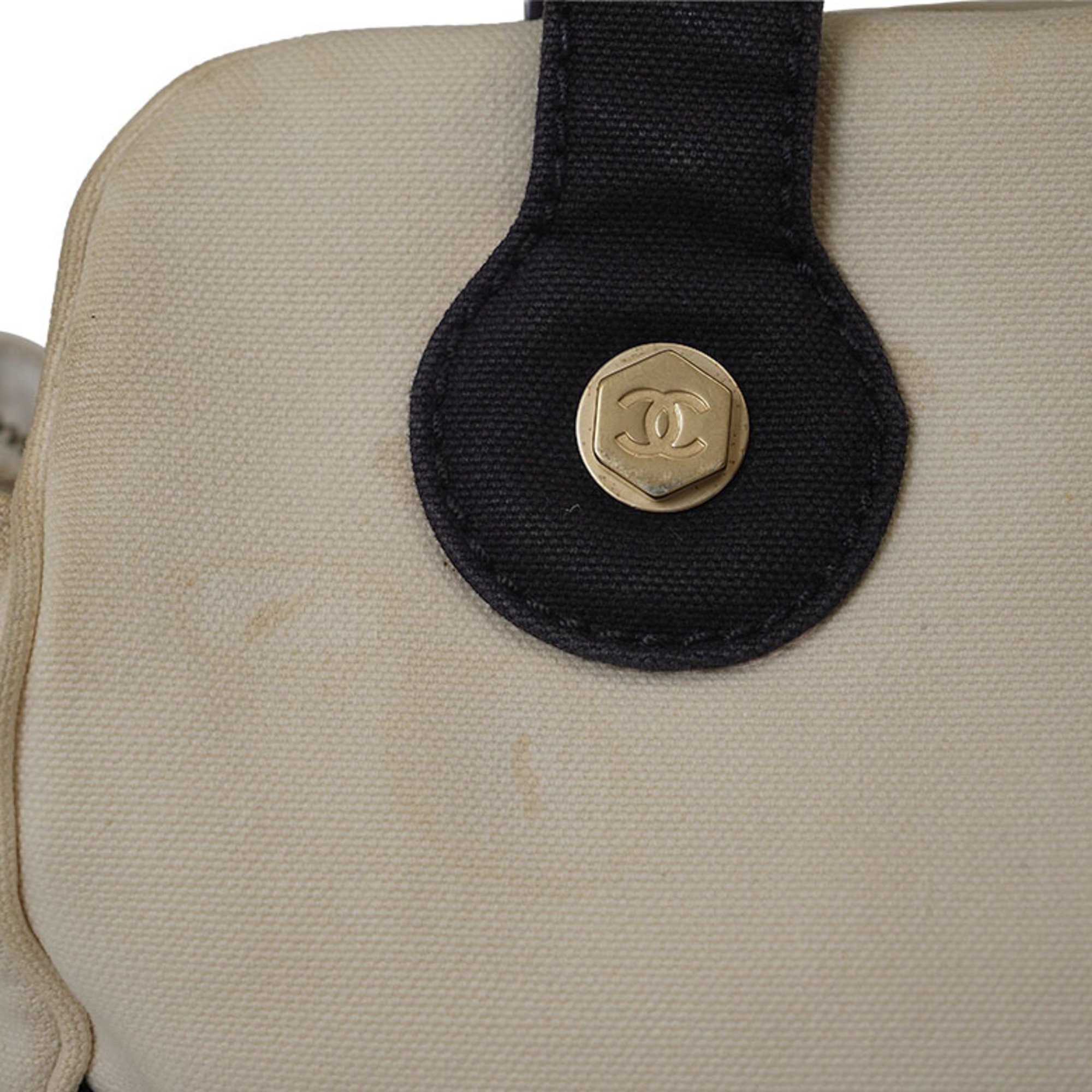 Chanel CC Marshmallow Bag Cream A24224 Women's Canvas Handbag No. 8 (around 2003) CHANEL