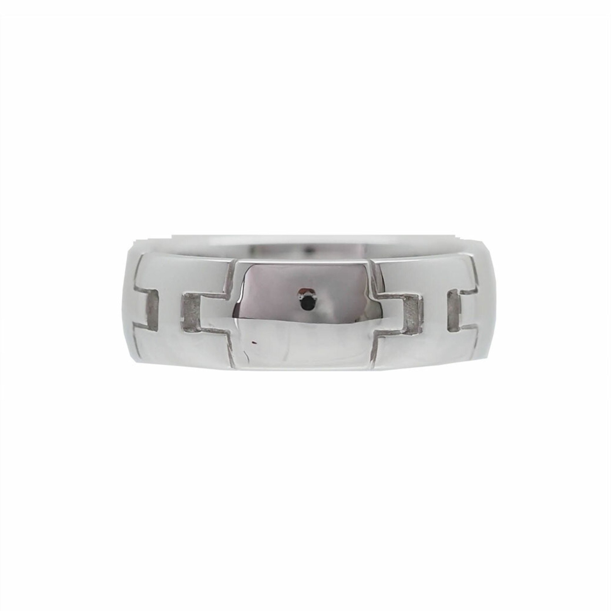 Hermes Hercules Ring 48 (size 8) White Gold K18WG Women's HERMES