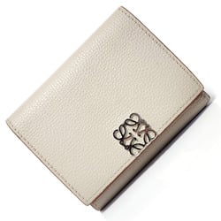 LOEWE Anagram Trifold Wallet - Beige Leather Tri-fold Compact Women Men