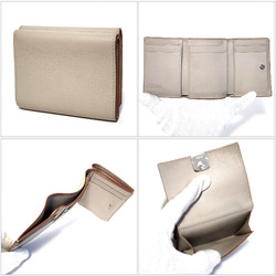 LOEWE Anagram Trifold Wallet - Beige Leather Tri-fold Compact Women Men