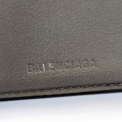 BALENCIAGA Tri-fold Wallet Compact 640107 Grey Leather Folding Women Men