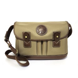 HUNTING WORLD Safari Today Shoulder Bag - Khaki Brown Canvas Leather Men's Women's