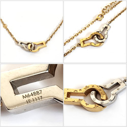 Louis Vuitton Collier Twin Rocks Necklace M64887 Gold Silver Metal Pendant for Women