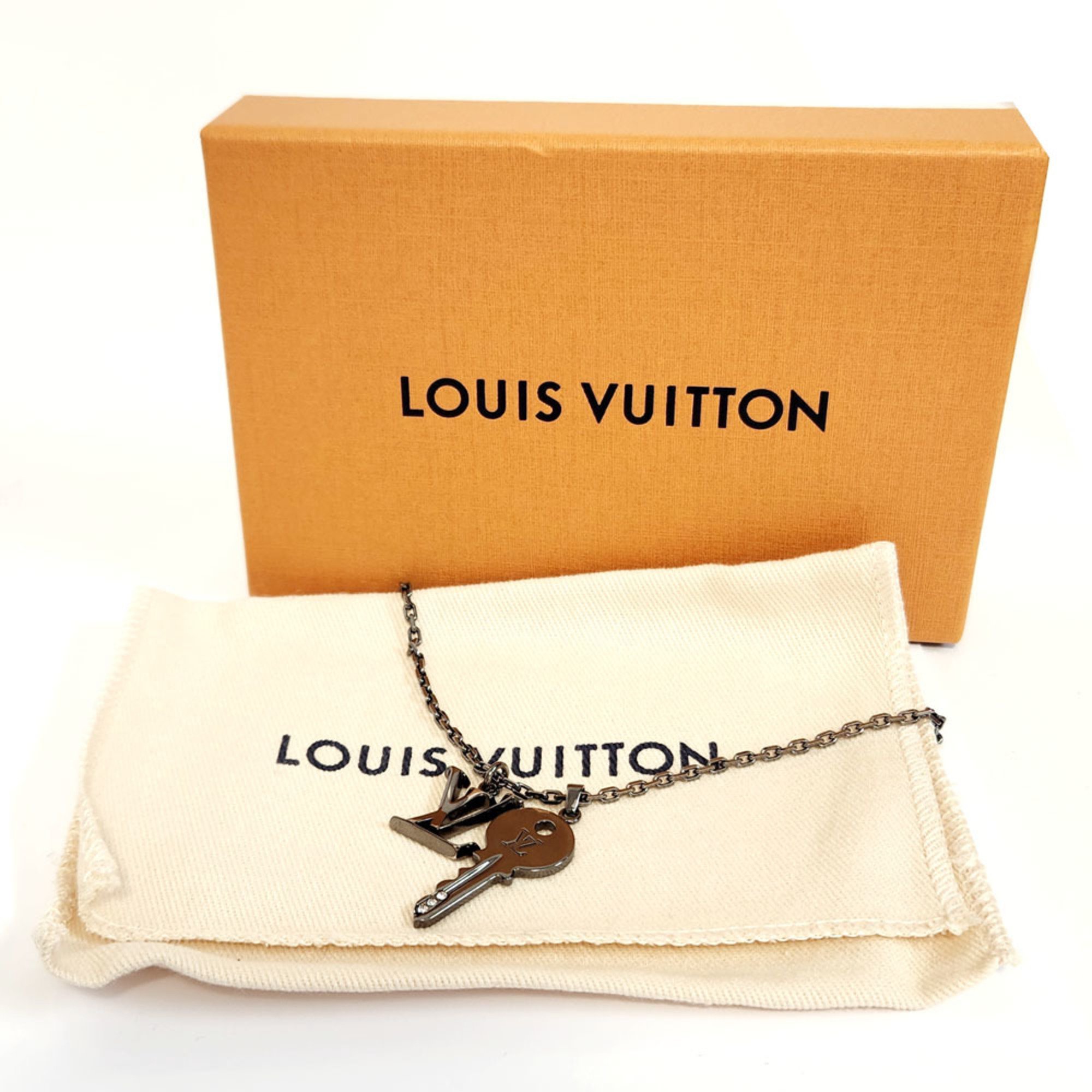 Louis Vuitton LOUISVUITTON Pendant LV Initial Key Necklace M80182 Silver Metal Men's Charm