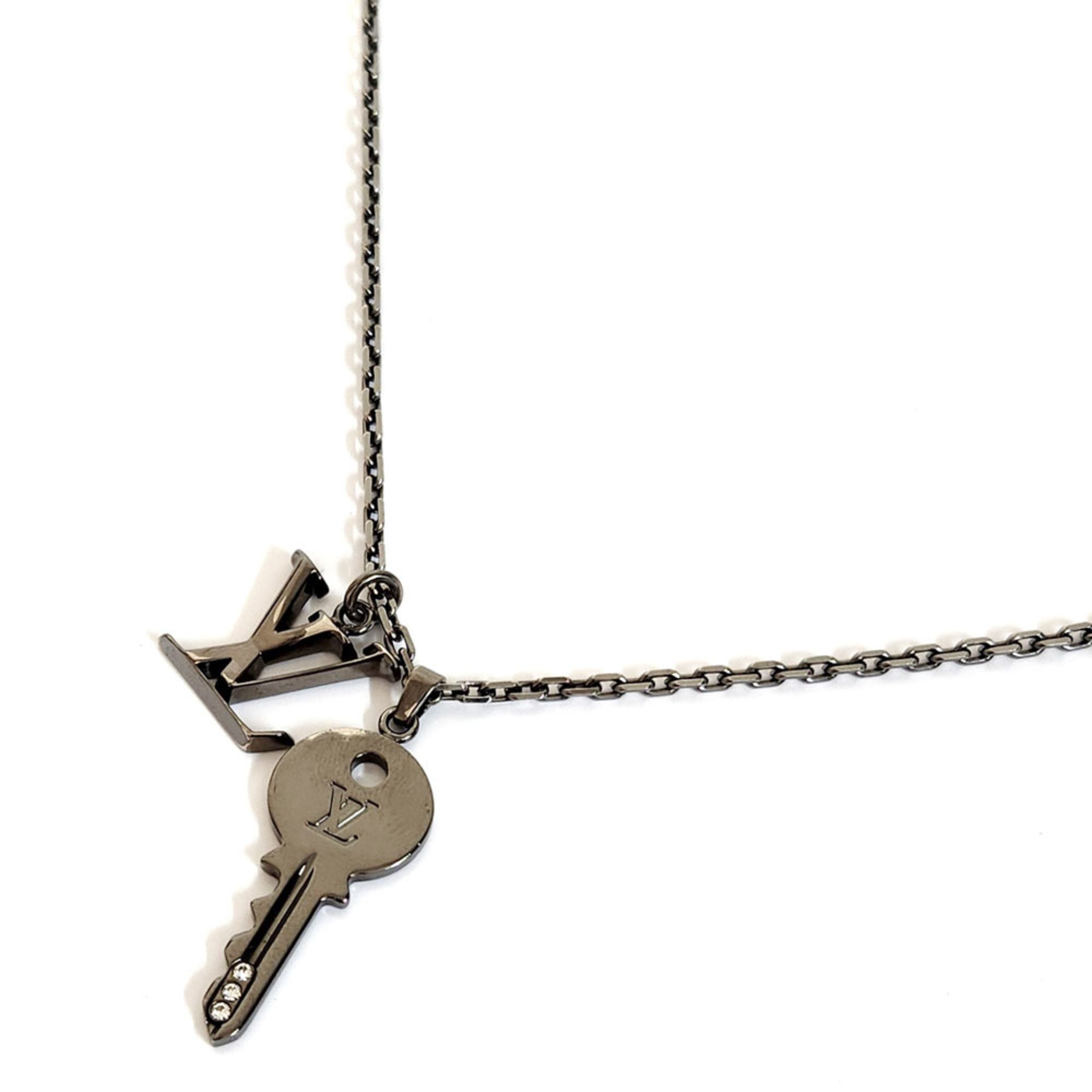 Louis Vuitton LOUISVUITTON Pendant LV Initial Key Necklace M80182 Silver Metal Men's Charm