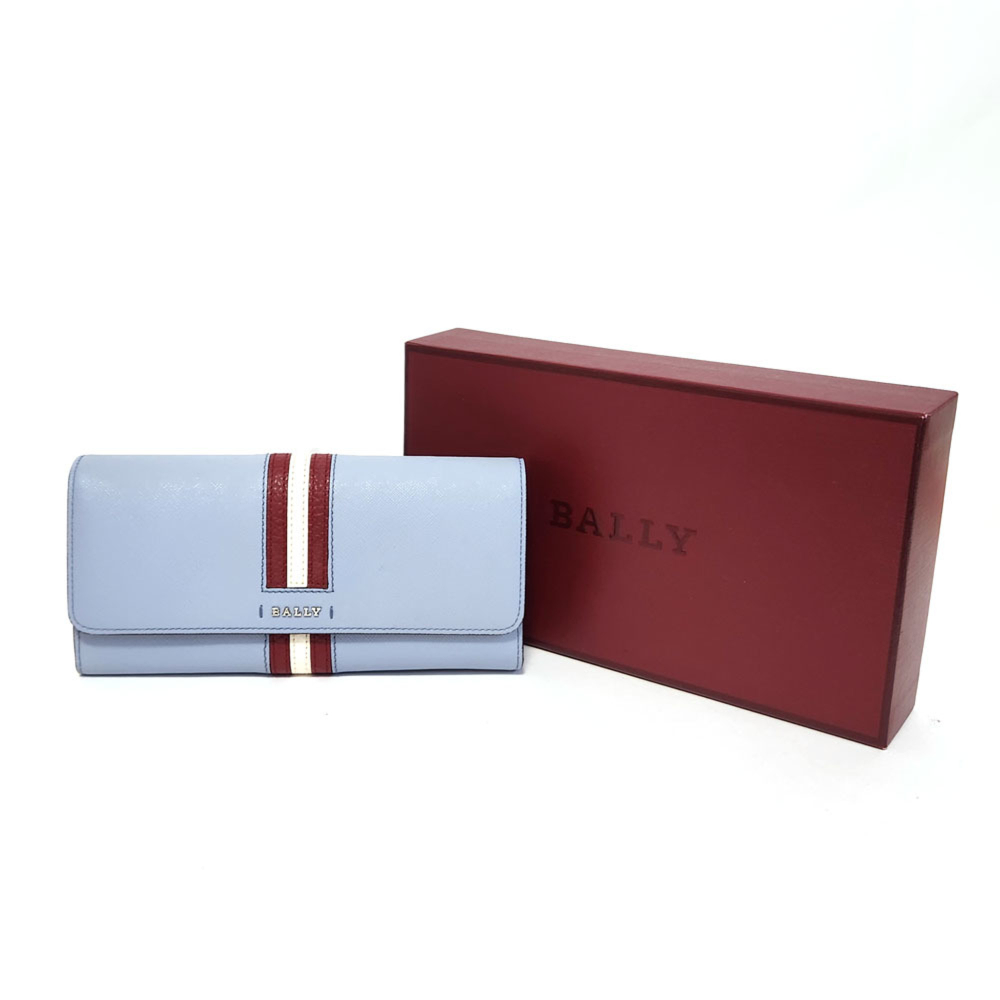 Bally Bi-fold Wallet - Light Blue Leather Long Women's