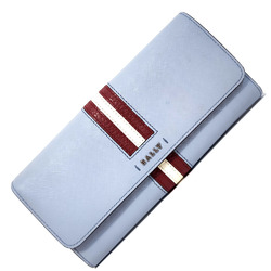 Bally Bi-fold Wallet - Light Blue Leather Long Women's