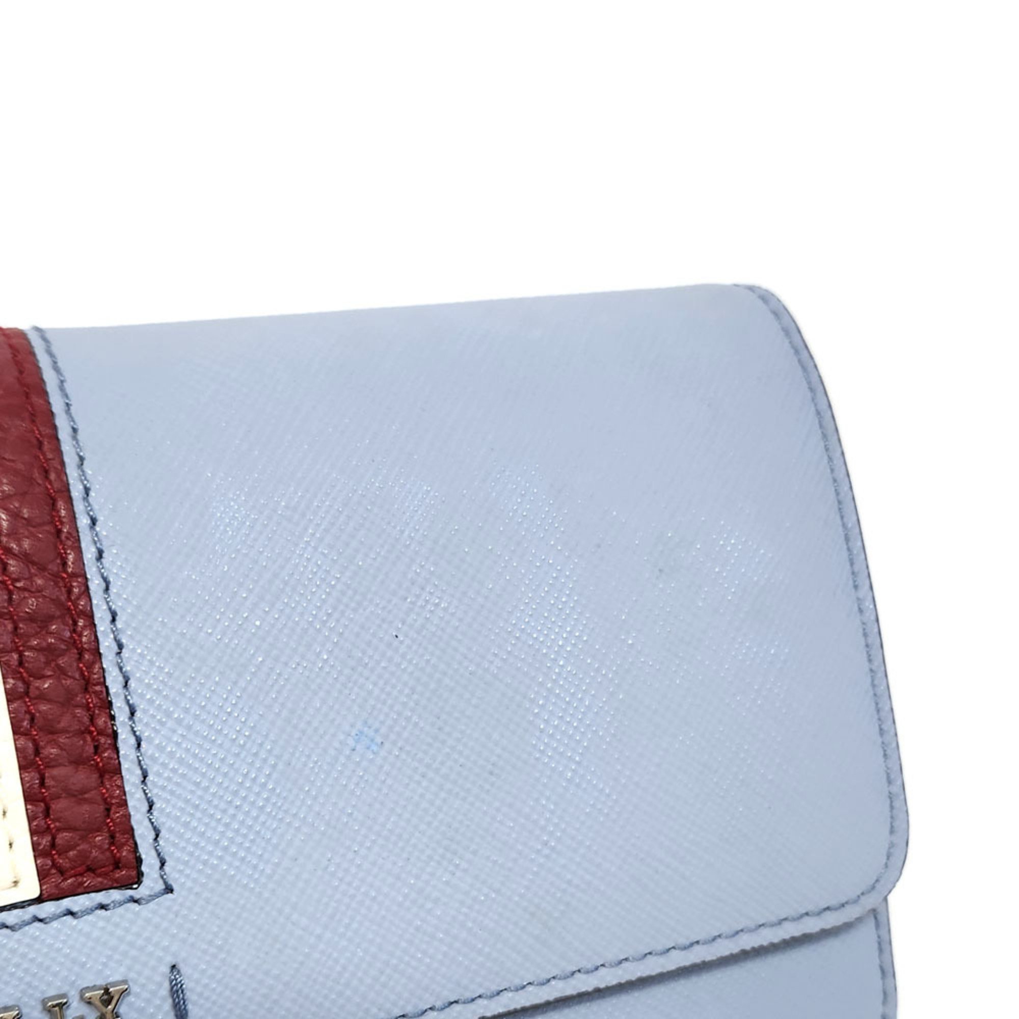 Bally Bi-fold Wallet - Light Blue Leather Long Women's