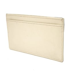 CELINE Triomphe Business Card Holder - Ivory Leather Pass Case for Women