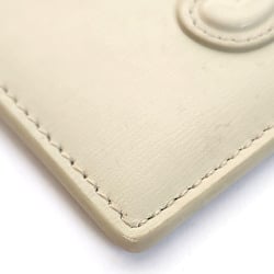 CELINE Triomphe Business Card Holder - Ivory Leather Pass Case for Women