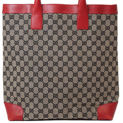 Gucci Old GG Canvas Handbag Beige Red 002・1121 Women's Leather Tote Bag GUCCI