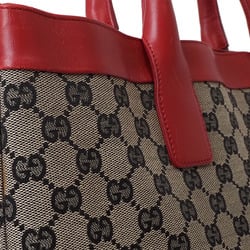 Gucci Old GG Canvas Handbag Beige Red 002・1121 Women's Leather Tote Bag GUCCI