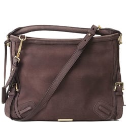 Burberry Hobo Bag Brown Women's Suede BURBERRY