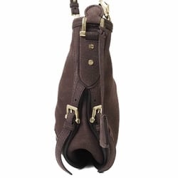 Burberry Hobo Bag Brown Women's Suede BURBERRY