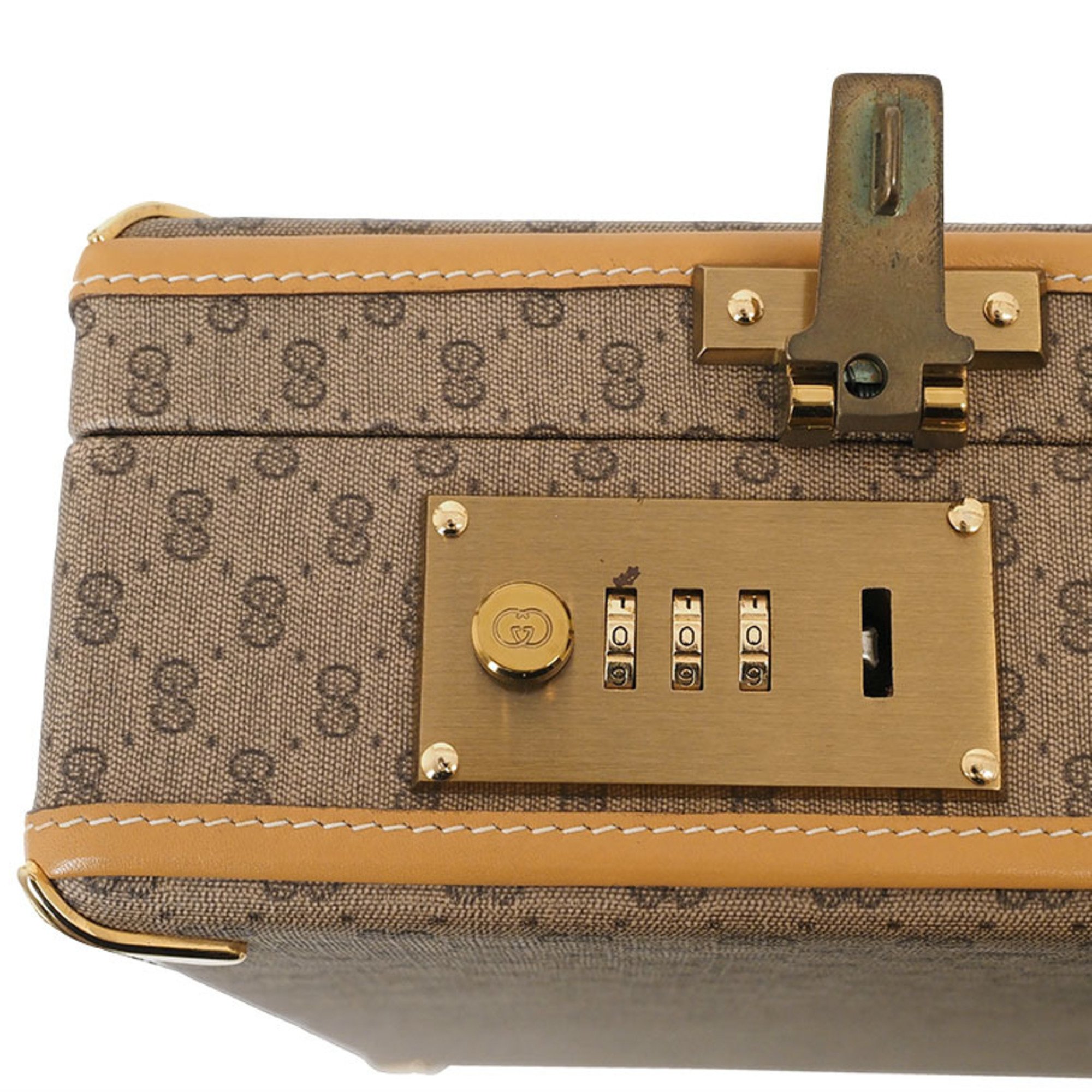 GUCCI Old Gucci Attache Case Trunk Beige Men's