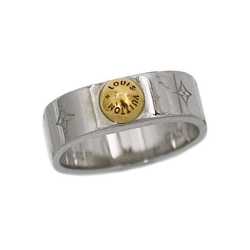 Louis Vuitton Ring Nanogram Silver Gold Monogram M00217 Medium Metal GP LE0187 LOUIS VUITTON Combination Unisex