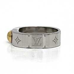 Louis Vuitton Ring Nanogram Silver Gold Monogram M00217 Medium Metal GP LE0187 LOUIS VUITTON Combination Unisex