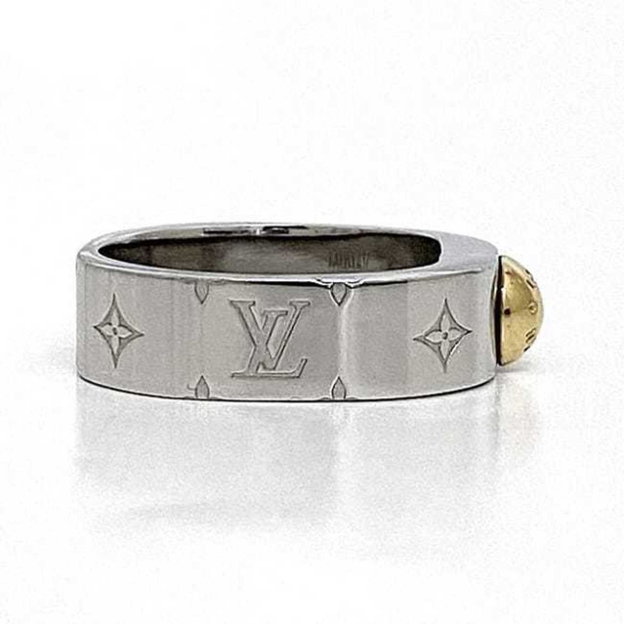 Louis Vuitton Ring Nanogram Silver Gold Monogram M00217 Medium Metal GP LE0187 LOUIS VUITTON Combination Unisex