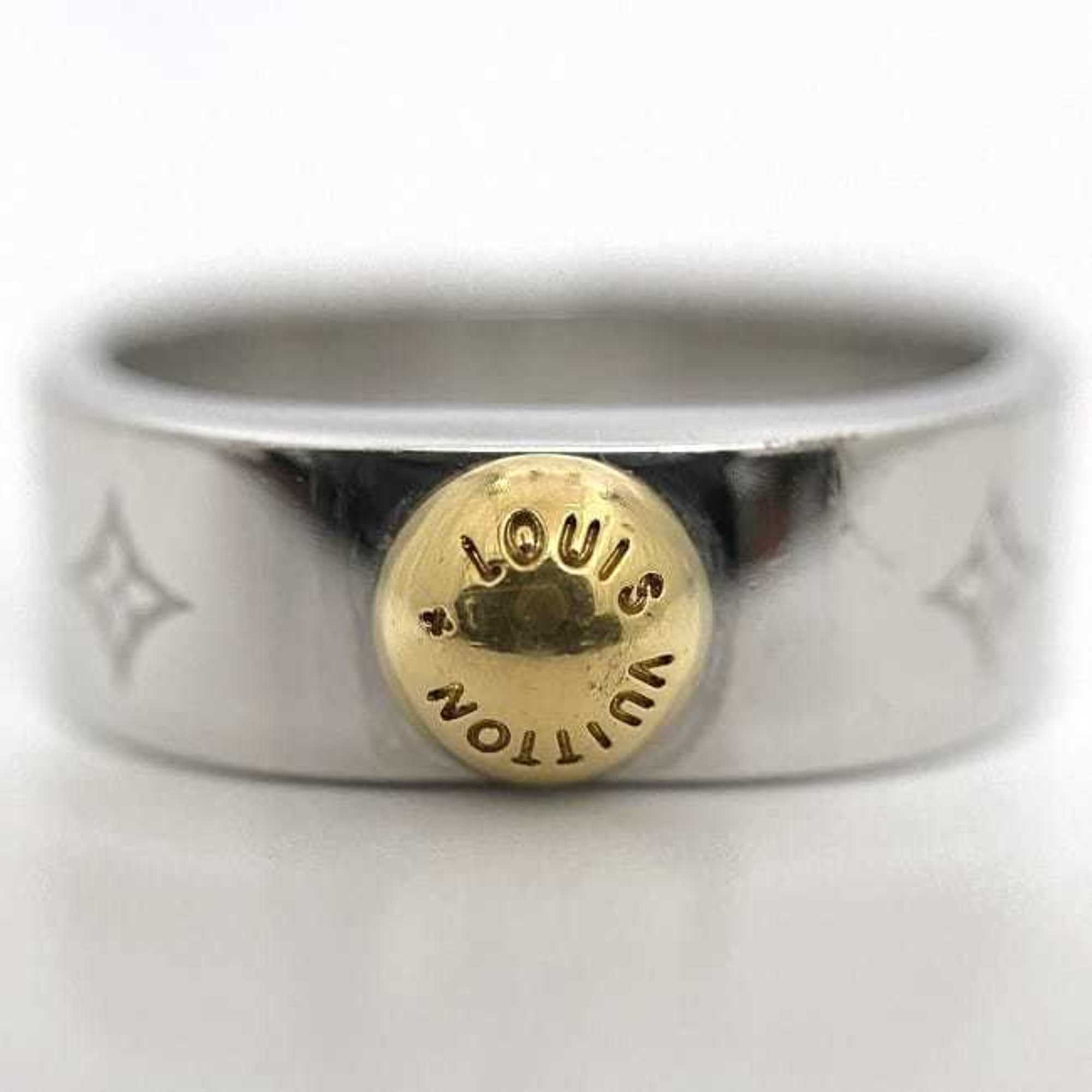 Louis Vuitton Ring Nanogram Silver Gold Monogram M00217 Medium Metal GP LE0187 LOUIS VUITTON Combination Unisex