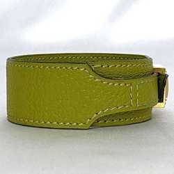 Hermes Artemis Bracelet Green Leather Epsom F Stamped HERMES Women's