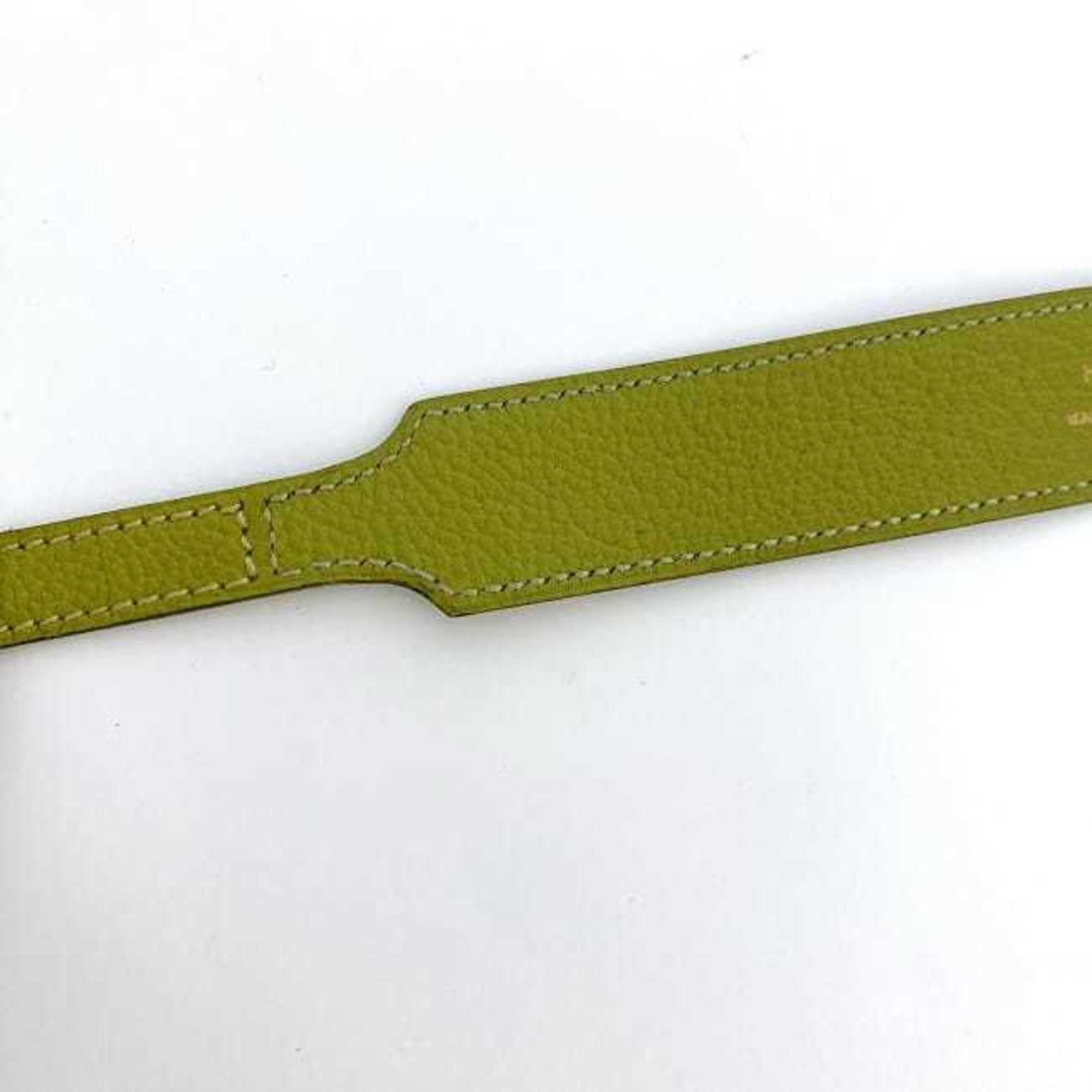 Hermes Artemis Bracelet Green Leather Epsom F Stamped HERMES Women's