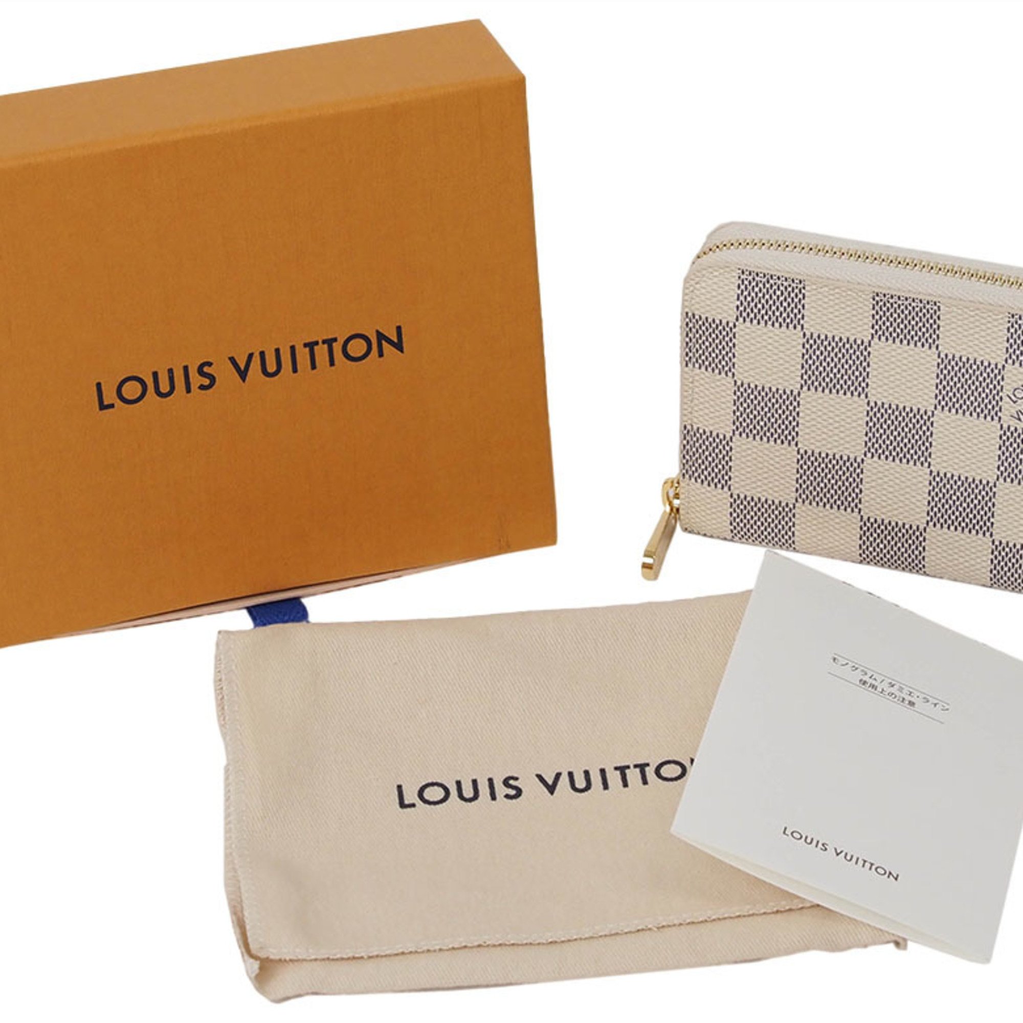 Louis Vuitton Zippy Coin Purse Wallet Damier Azur N63069 Women's LOUIS VUITTON