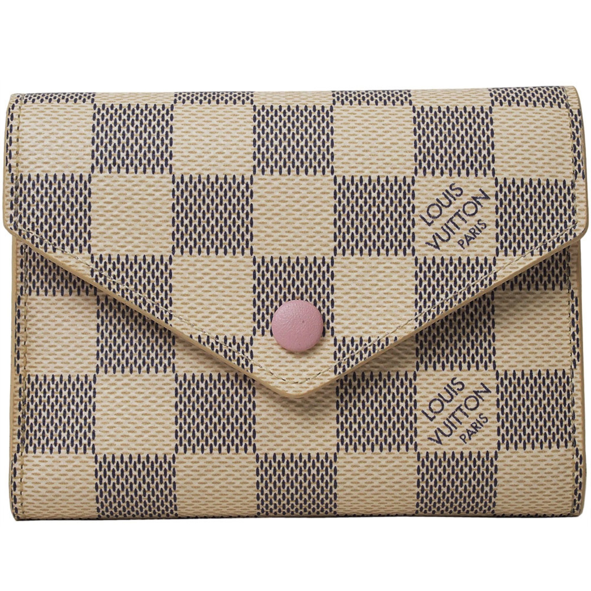 Louis Vuitton Portefeuille Victorine Compact Wallet Damier Azur N64022 Women's LOUIS VUITTON