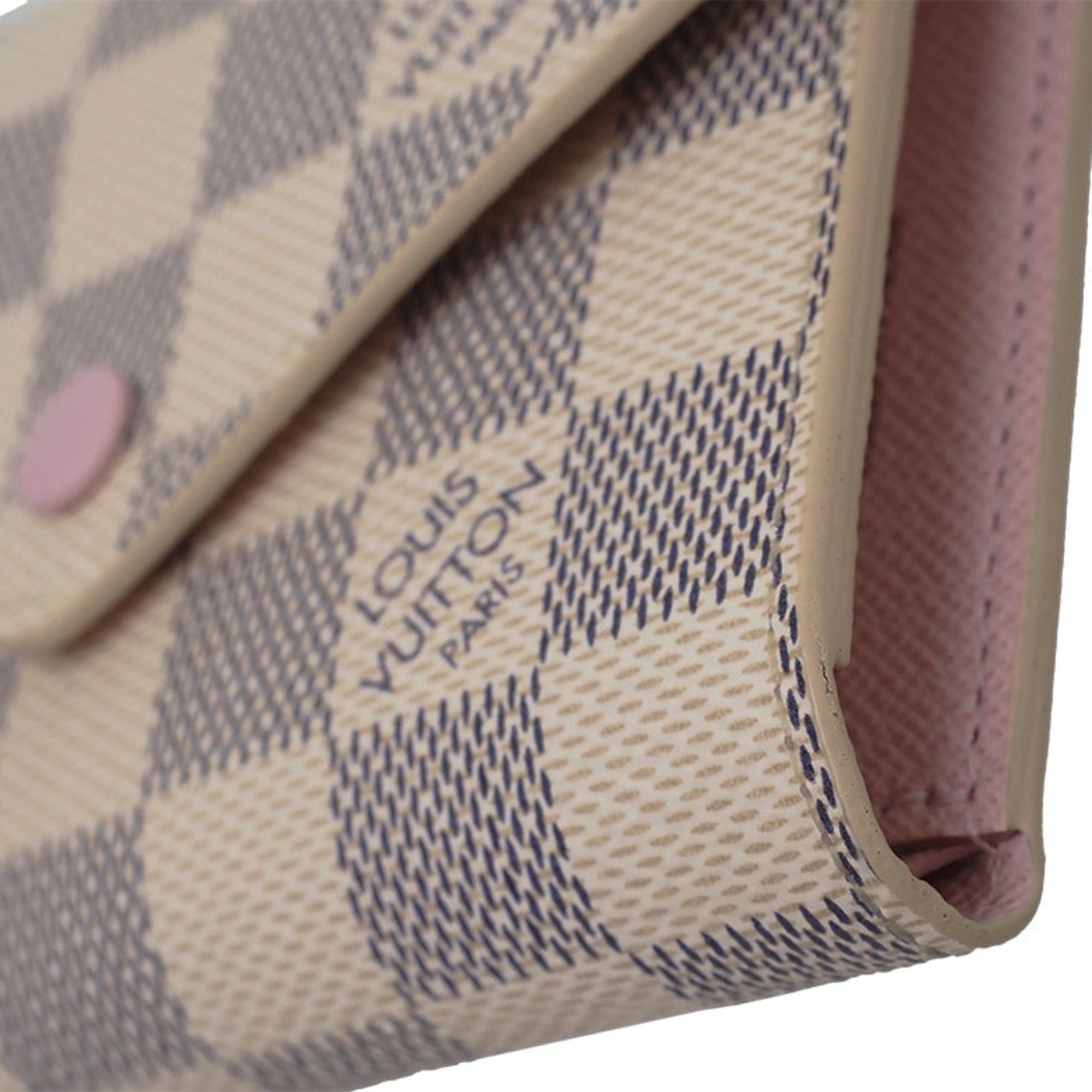 Louis Vuitton Portefeuille Victorine Compact Wallet Damier Azur N64022 Women's LOUIS VUITTON