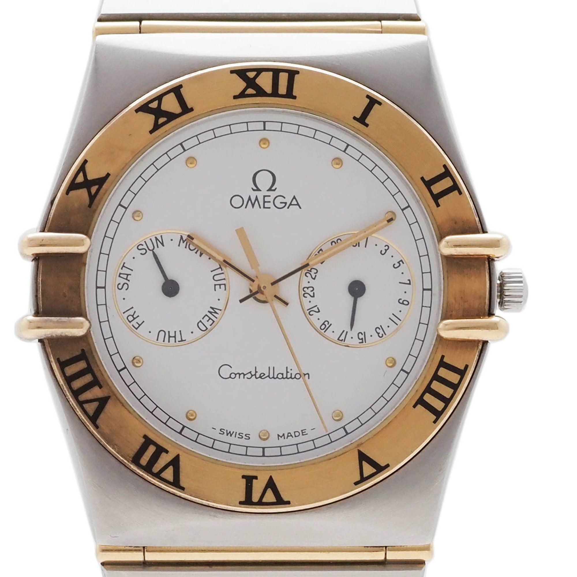 OMEGA Constellation Day Date 396.1069 K18/SS Watch 1448/4331 Silver and Gold Combination Men's