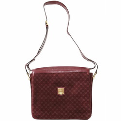 Celine Old Triomphe Suede Shoulder Bag Bordeaux Women's Macadam 3-Compartment CELINE