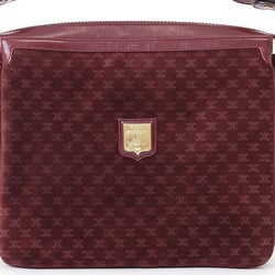 Celine Old Triomphe Suede Shoulder Bag Bordeaux Women's Macadam 3-Compartment CELINE