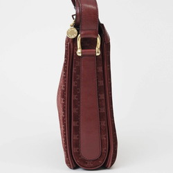 Celine Old Triomphe Suede Shoulder Bag Bordeaux Women's Macadam 3-Compartment CELINE