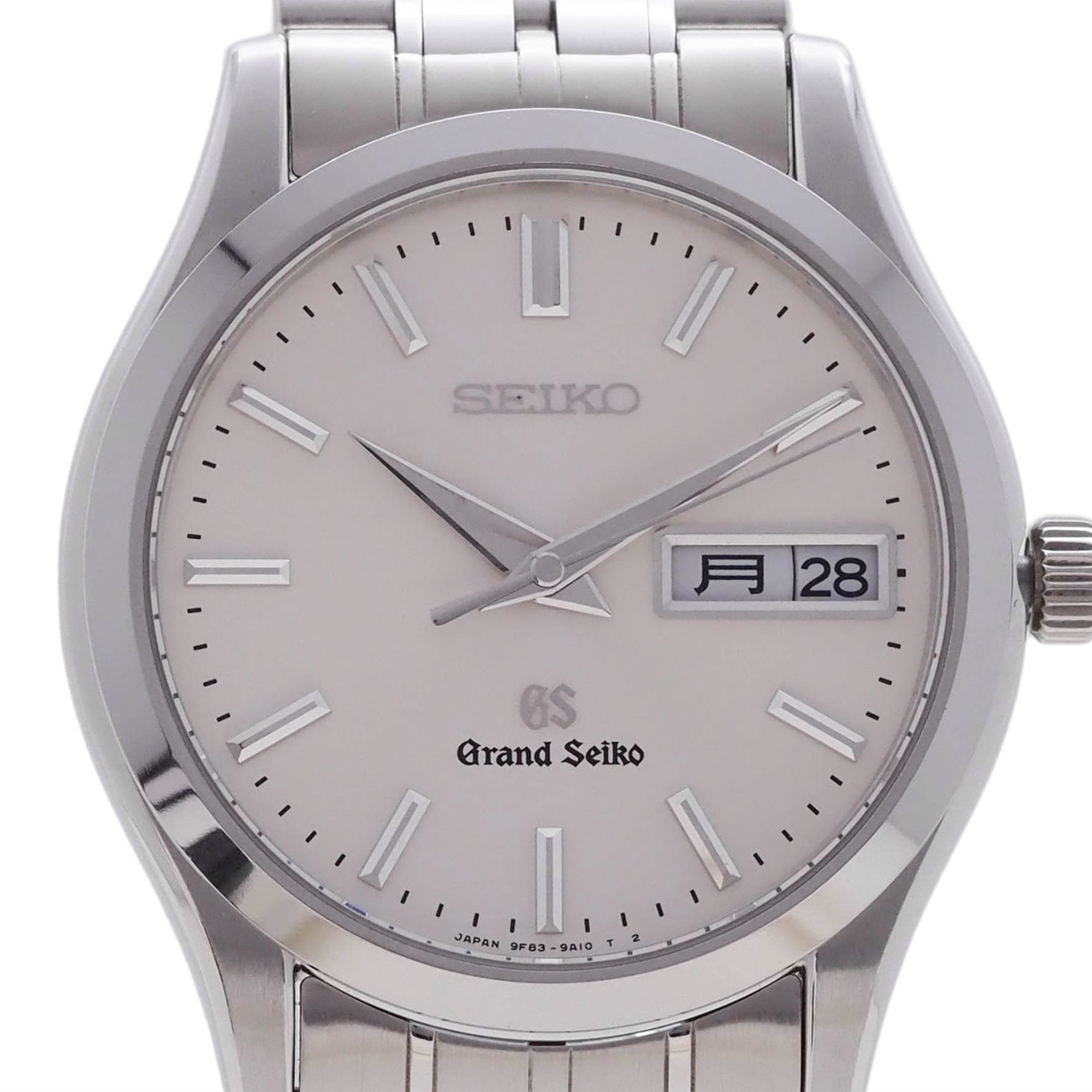 Grand Seiko SBGT005 9F83-9A30 Day Date SS Watch 37mm 9F83 GS Men's Silver Quartz