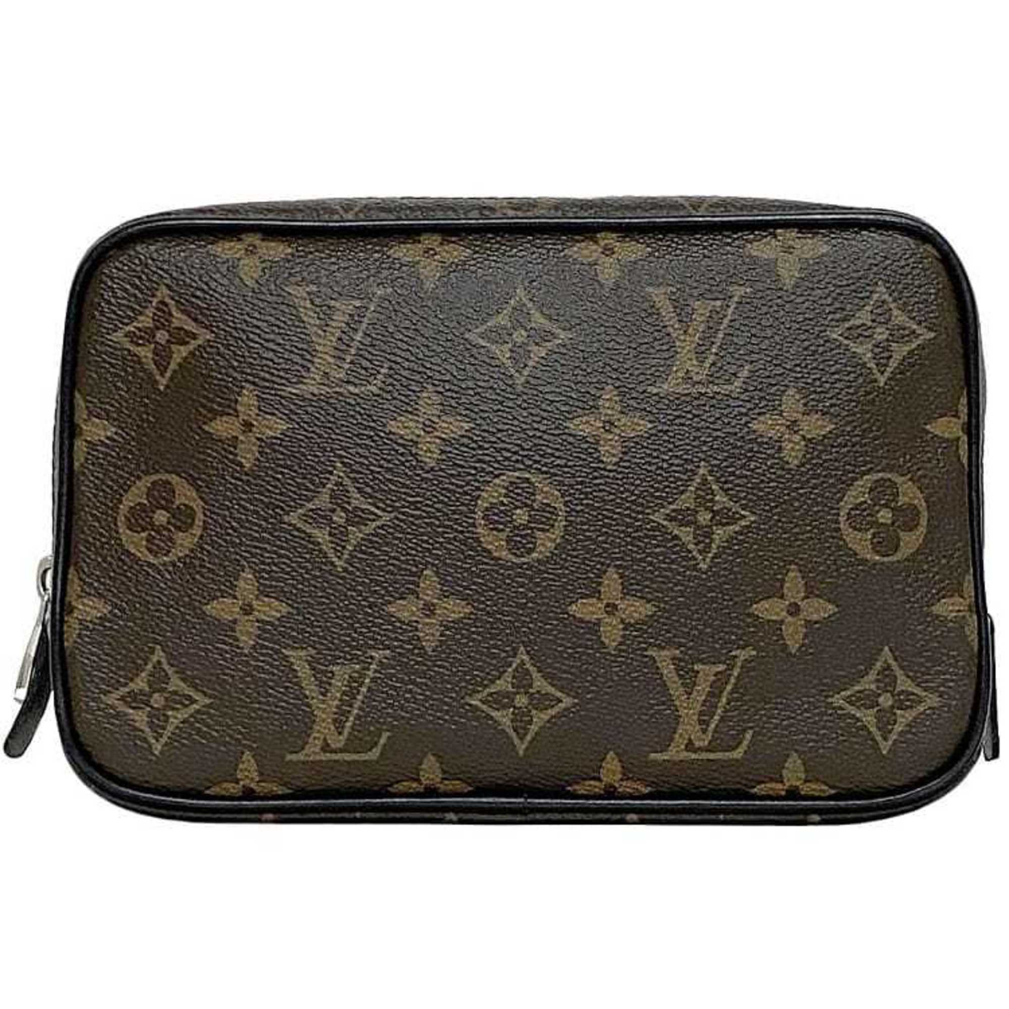 Louis Vuitton Pouch True Toilette PM Brown Black Monogram Macassar M47507 Second Bag Canvas Leather BA3187 LOUIS VUITTON Compact Unisex