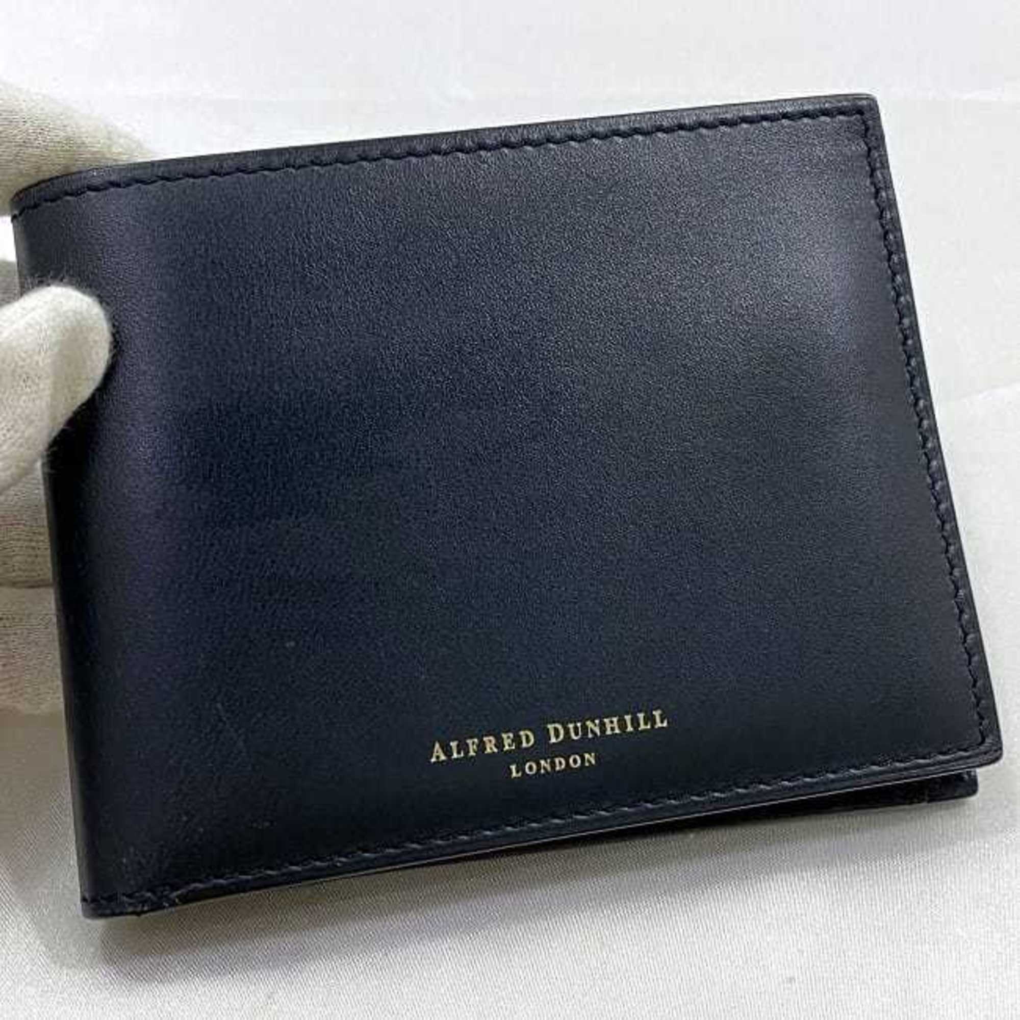 Dunhill Bi-fold Wallet Navy 18F2320DK059R Leather ALFRED DUNHILL Folding Compact Men's Blue